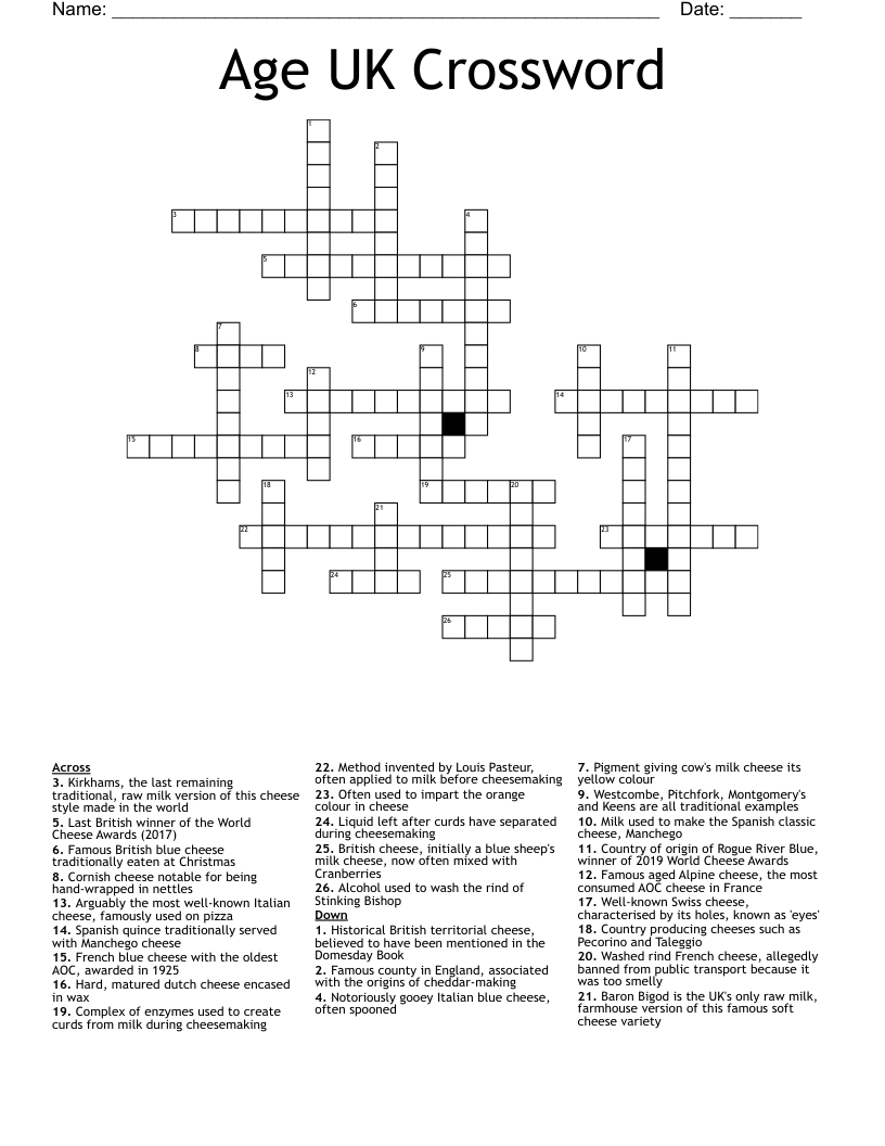 Age UK Crossword