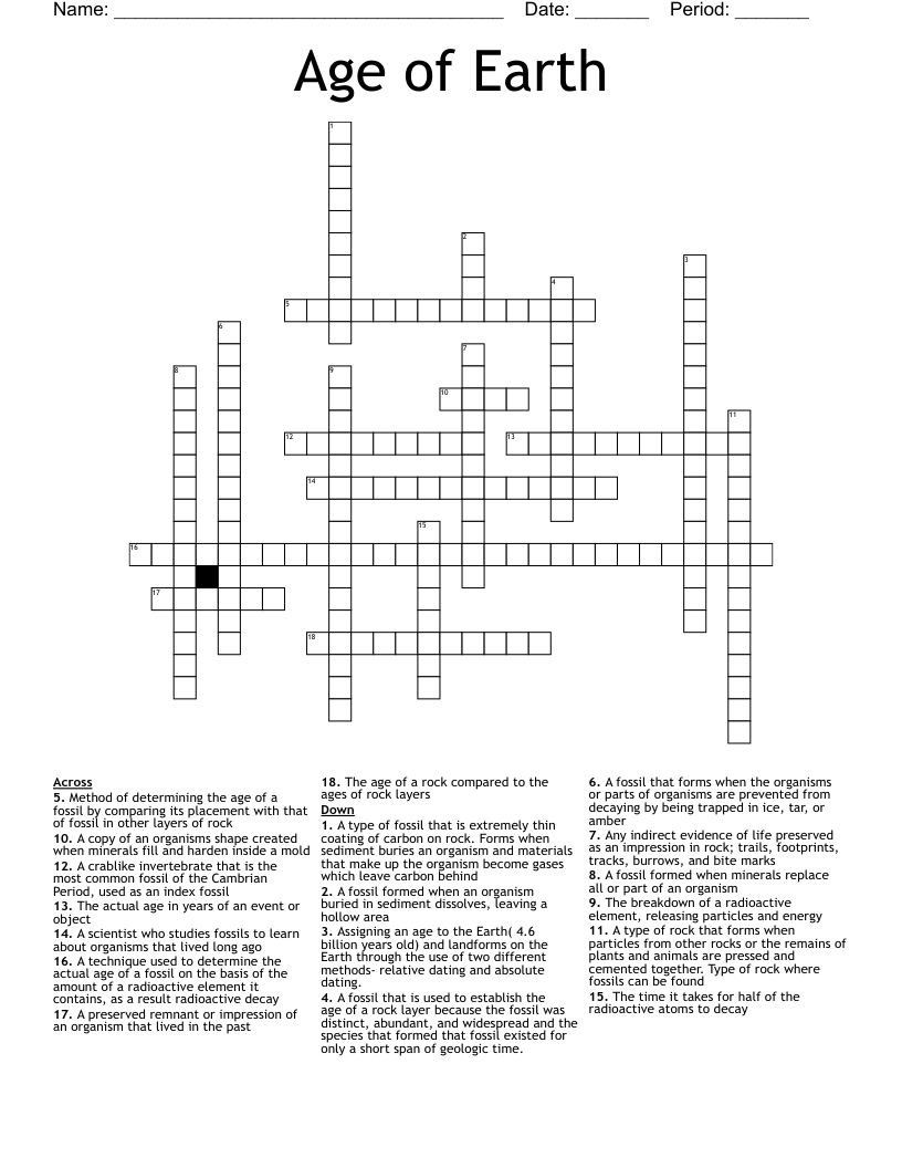 Age of Earth Crossword