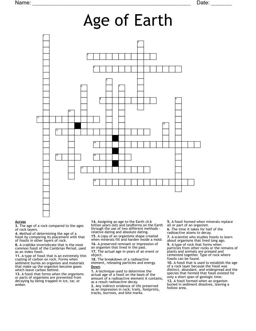 Age of Earth Crossword