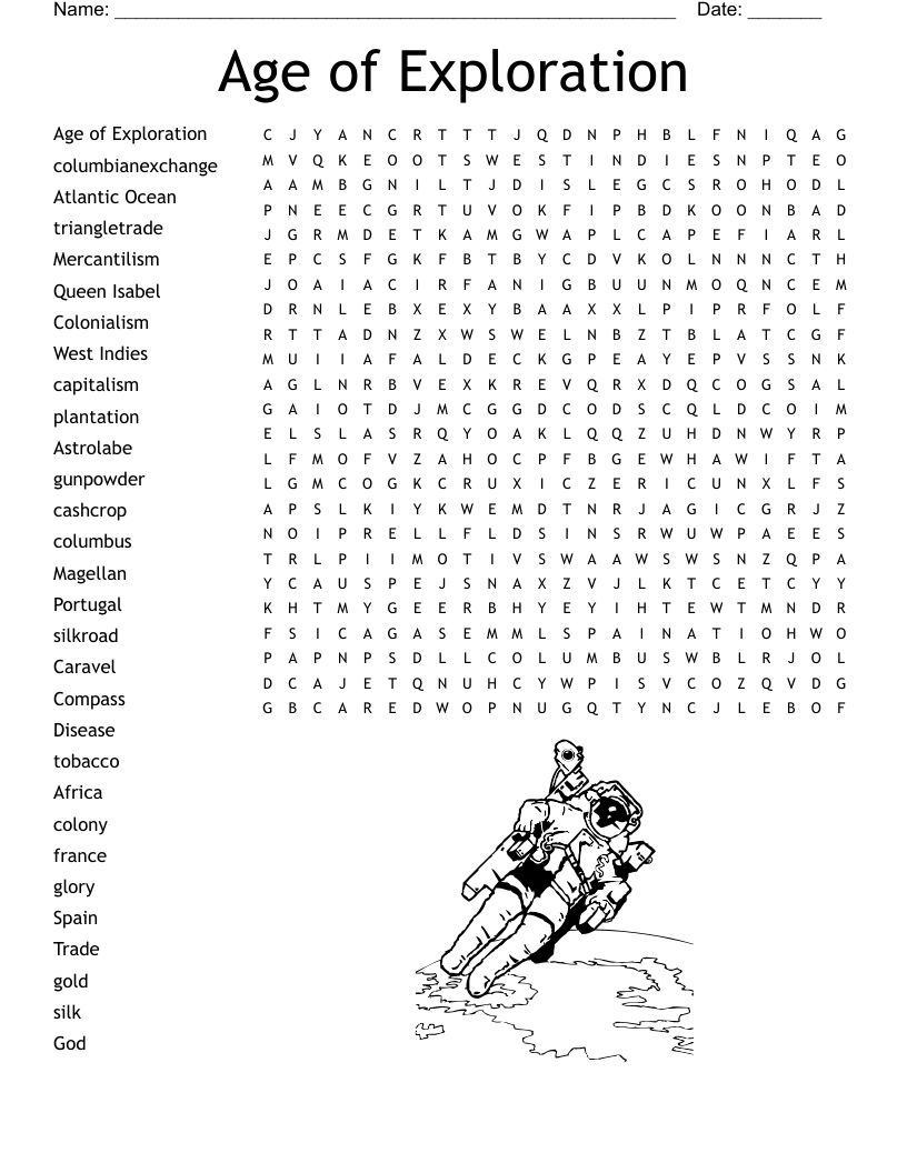Age of Exploration Word Search