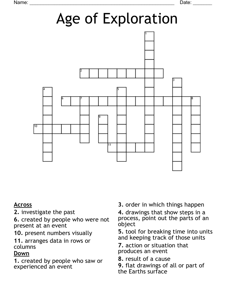 Age of Exploration Crossword