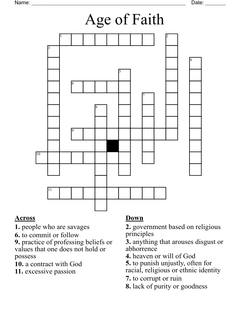Age of Faith Crossword