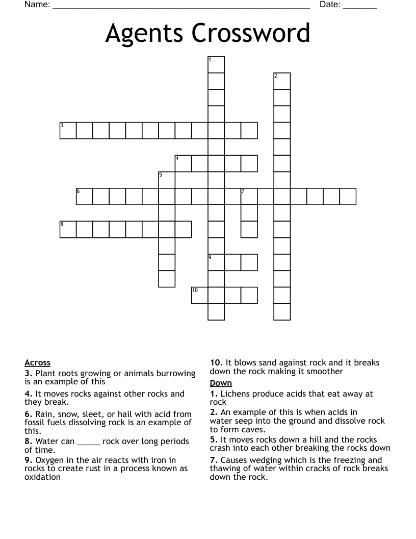 Agents Crossword