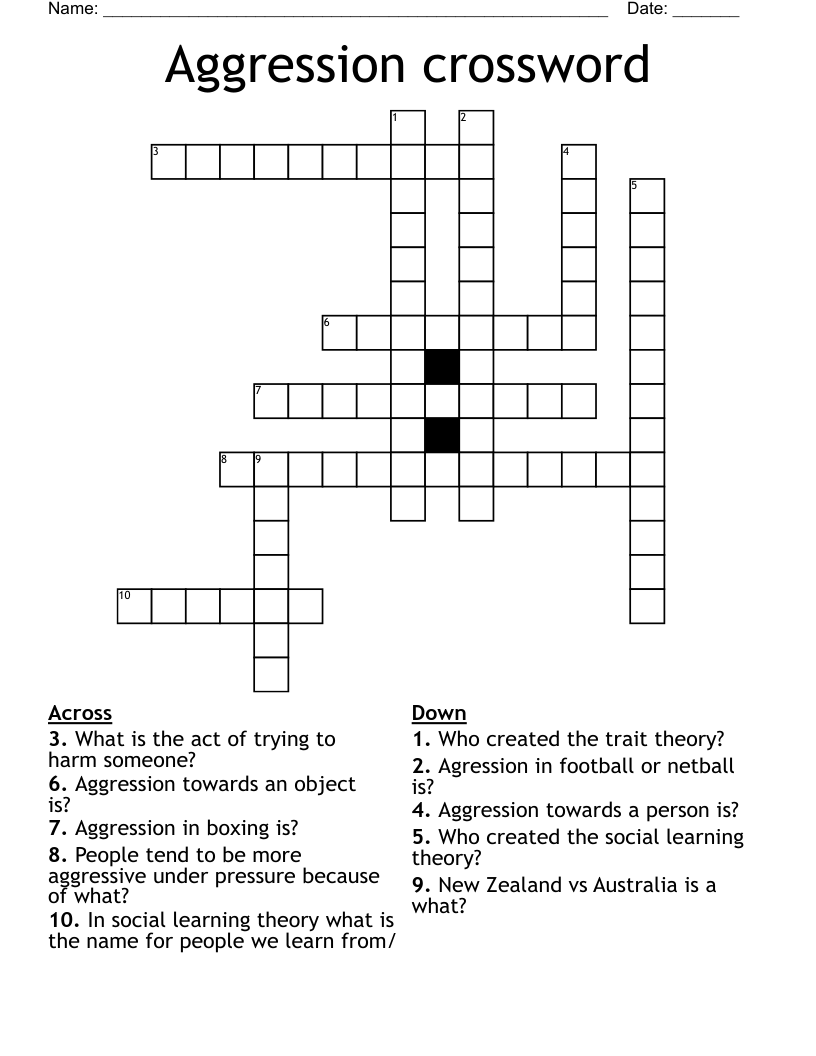 Aggression crossword