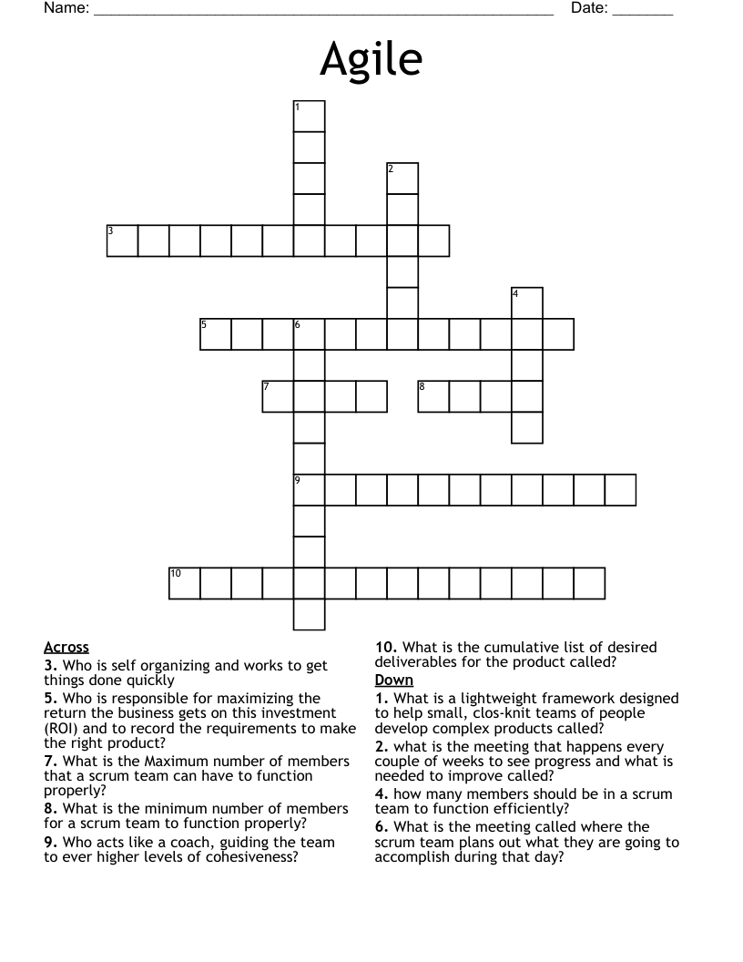 Agile Crossword