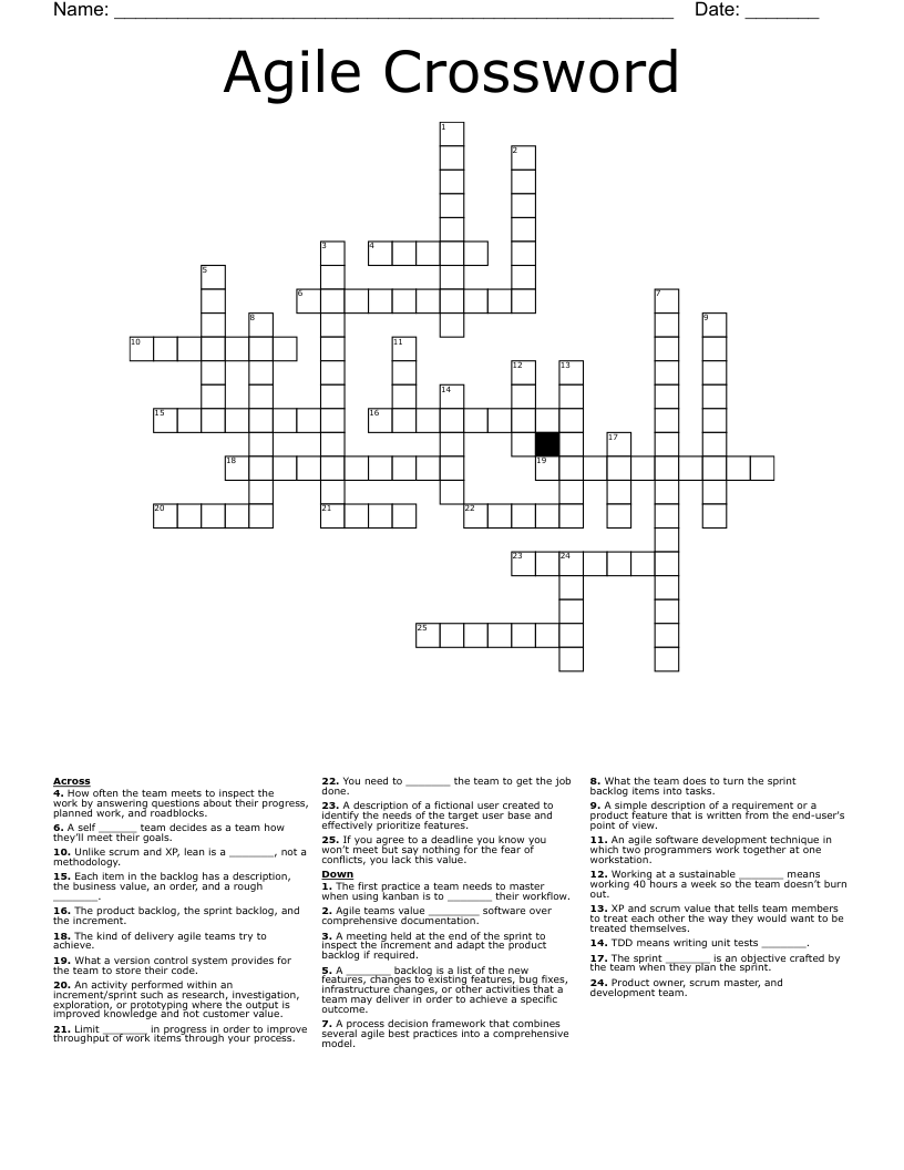 Agile Crossword