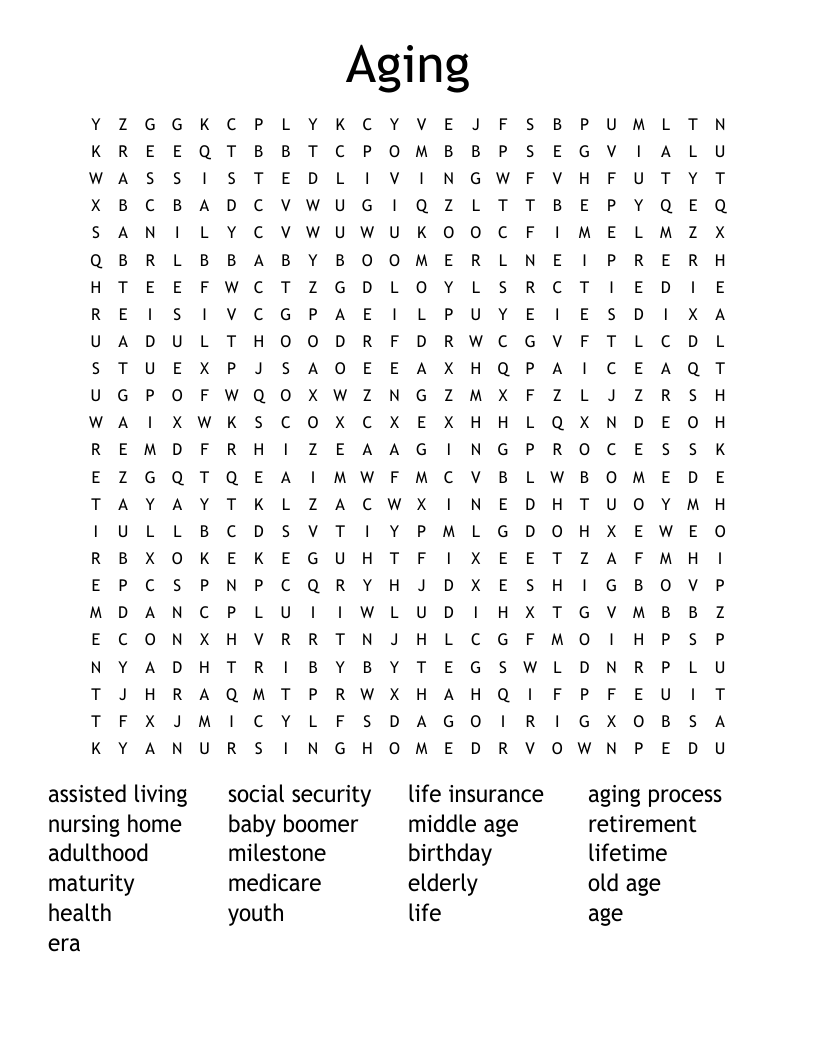 Aging Word Search