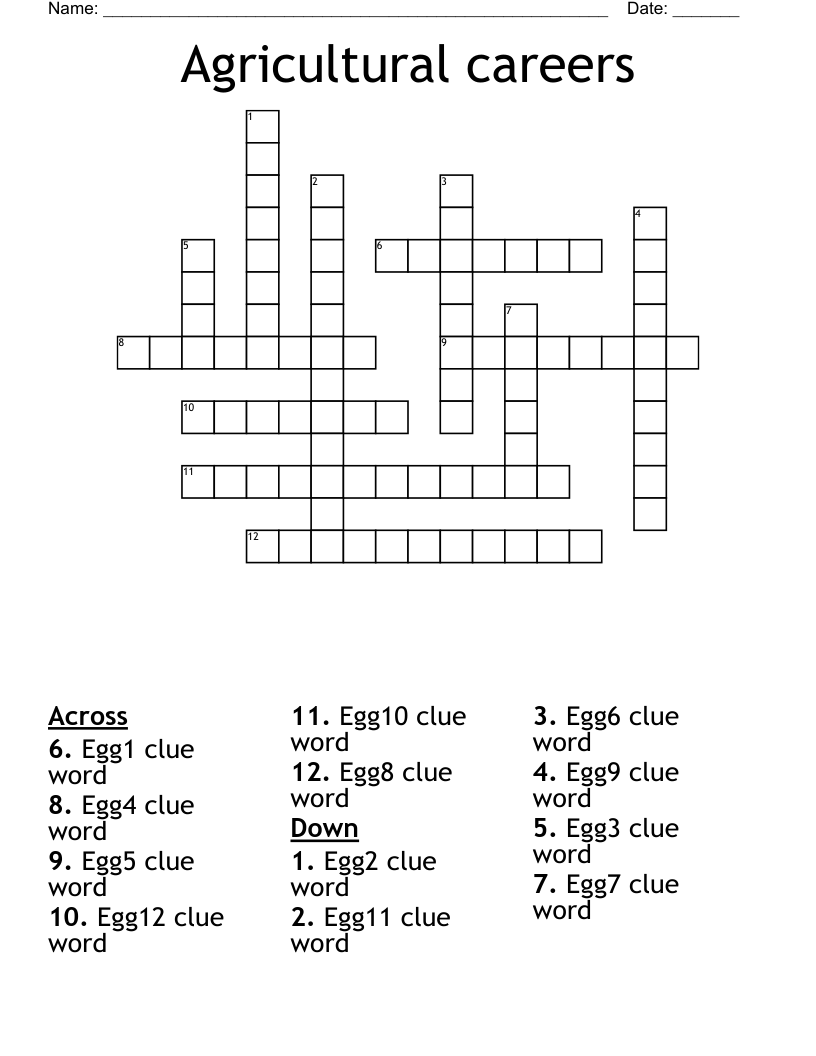 Agricultural careers Crossword