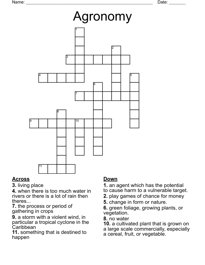 Agronomy Crossword