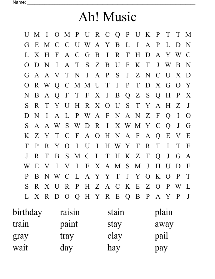 Ah! Music Word Search