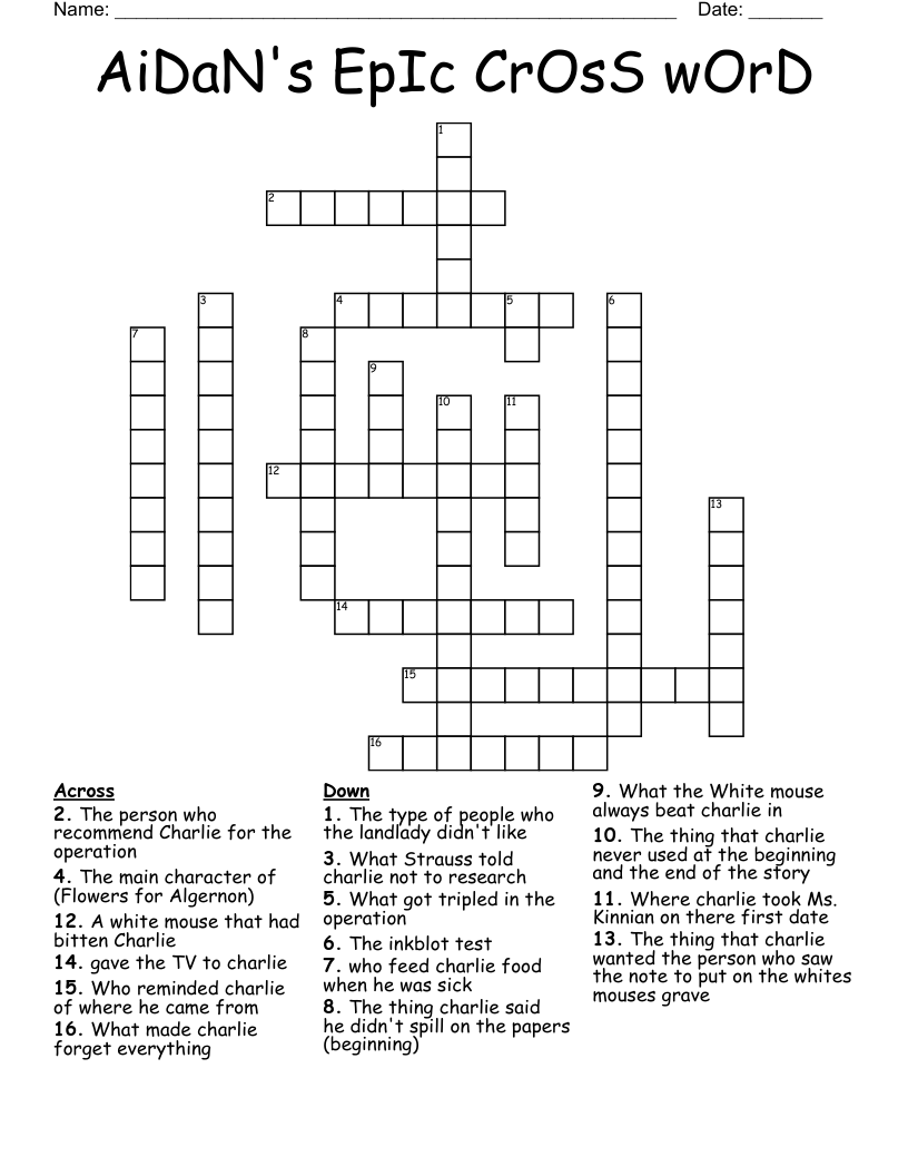 AiDaN's EpIc CrOsS wOrD