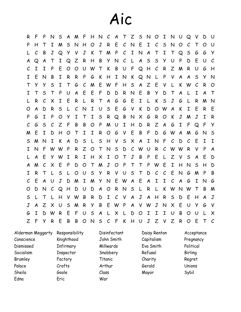 Aic  Word Search