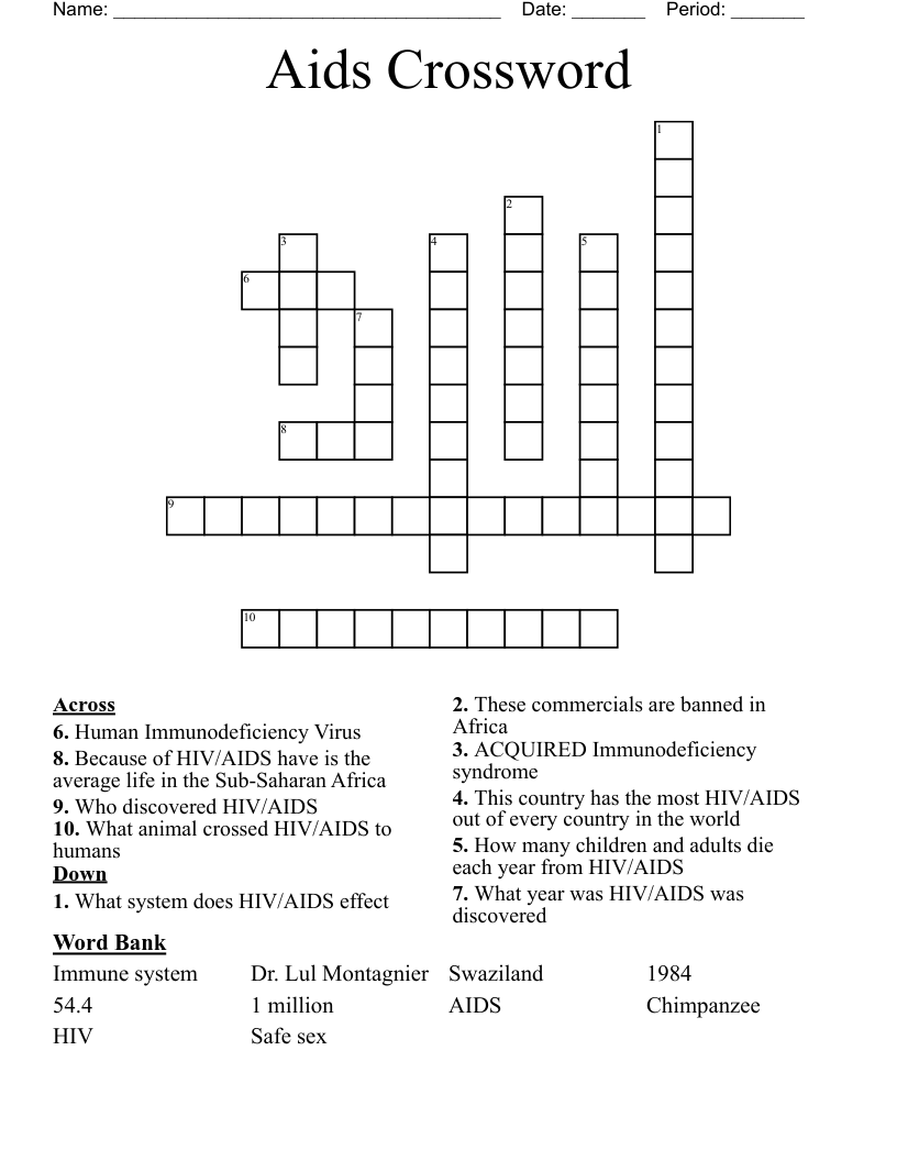 Aids Crossword
