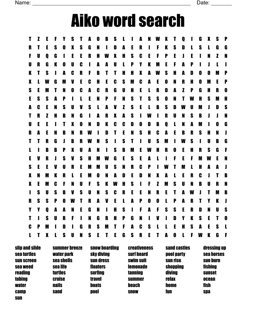 Aiko word search