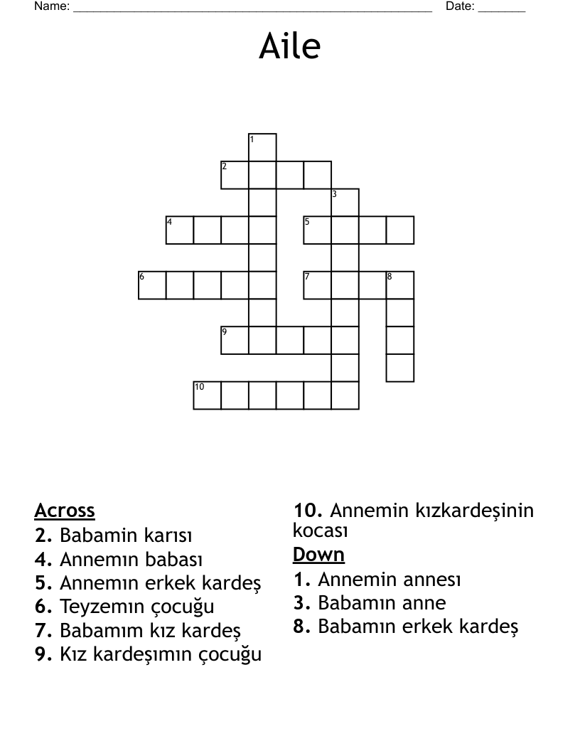Aile Crossword