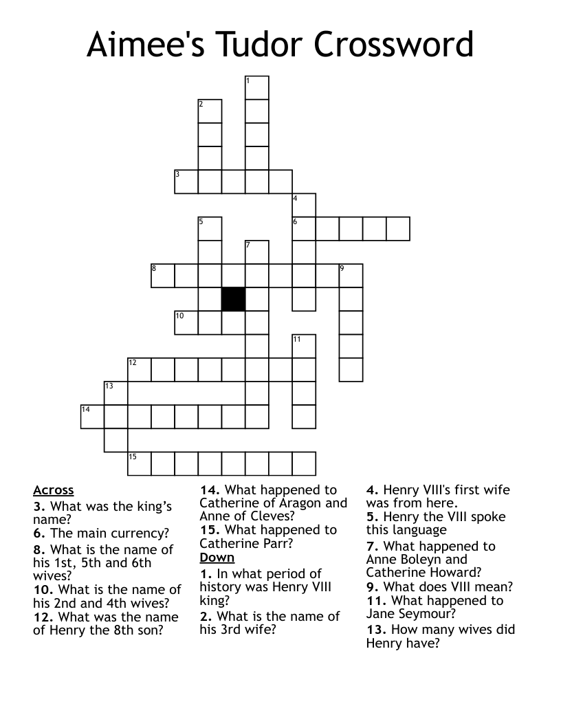 Aimee's Tudor Crossword