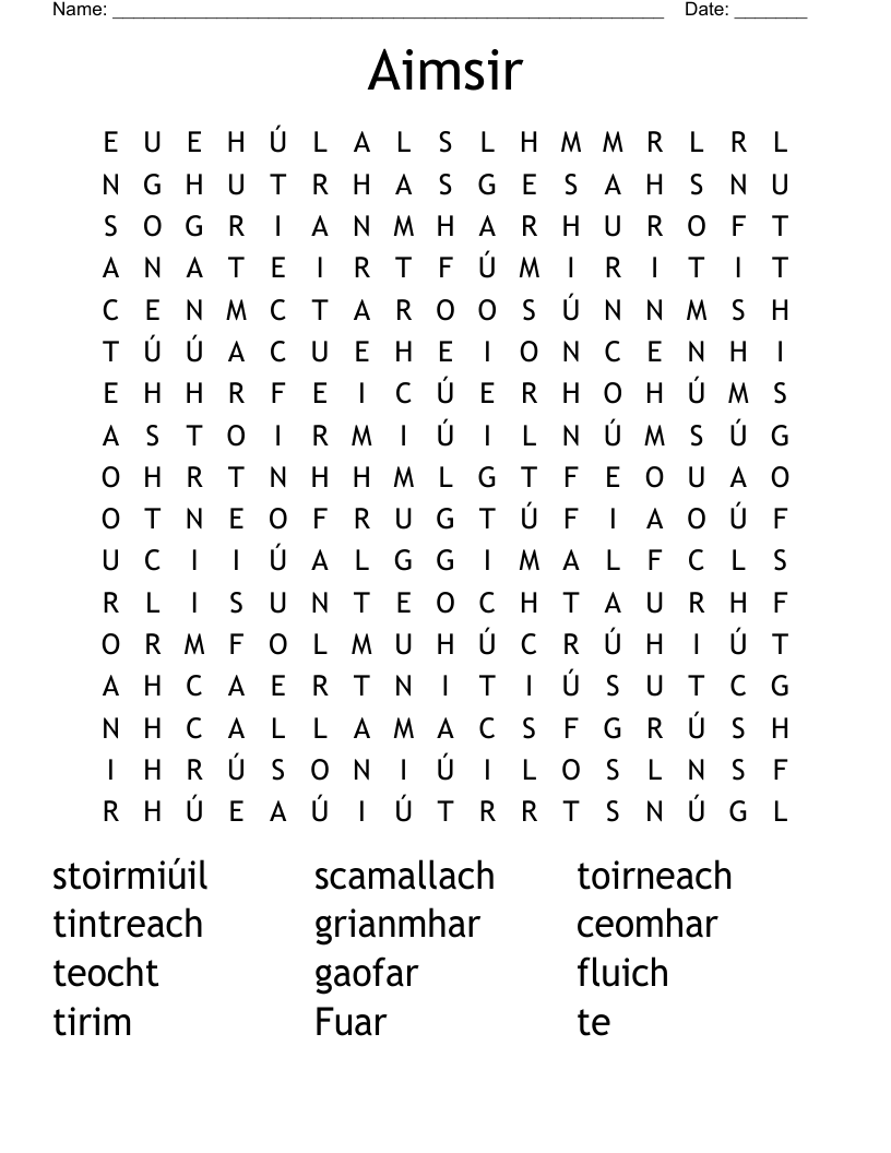 Aimsir Word Search