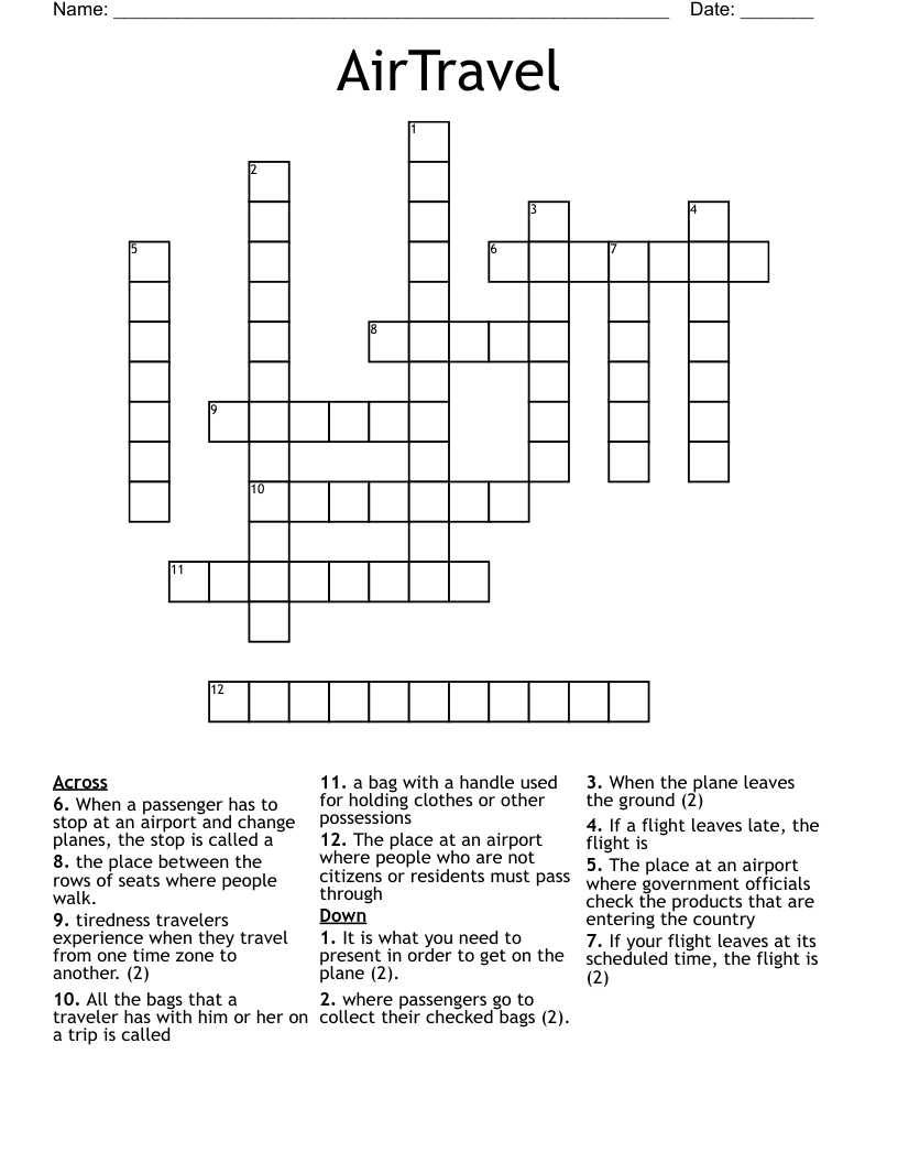 AirTravel Crossword