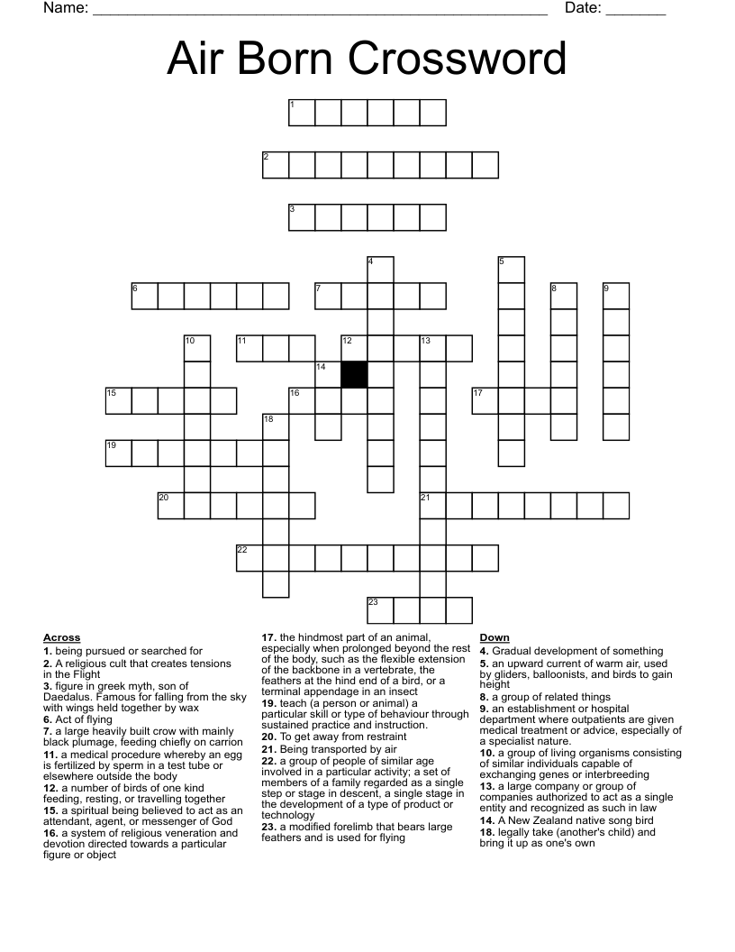 Air Born Crossword
