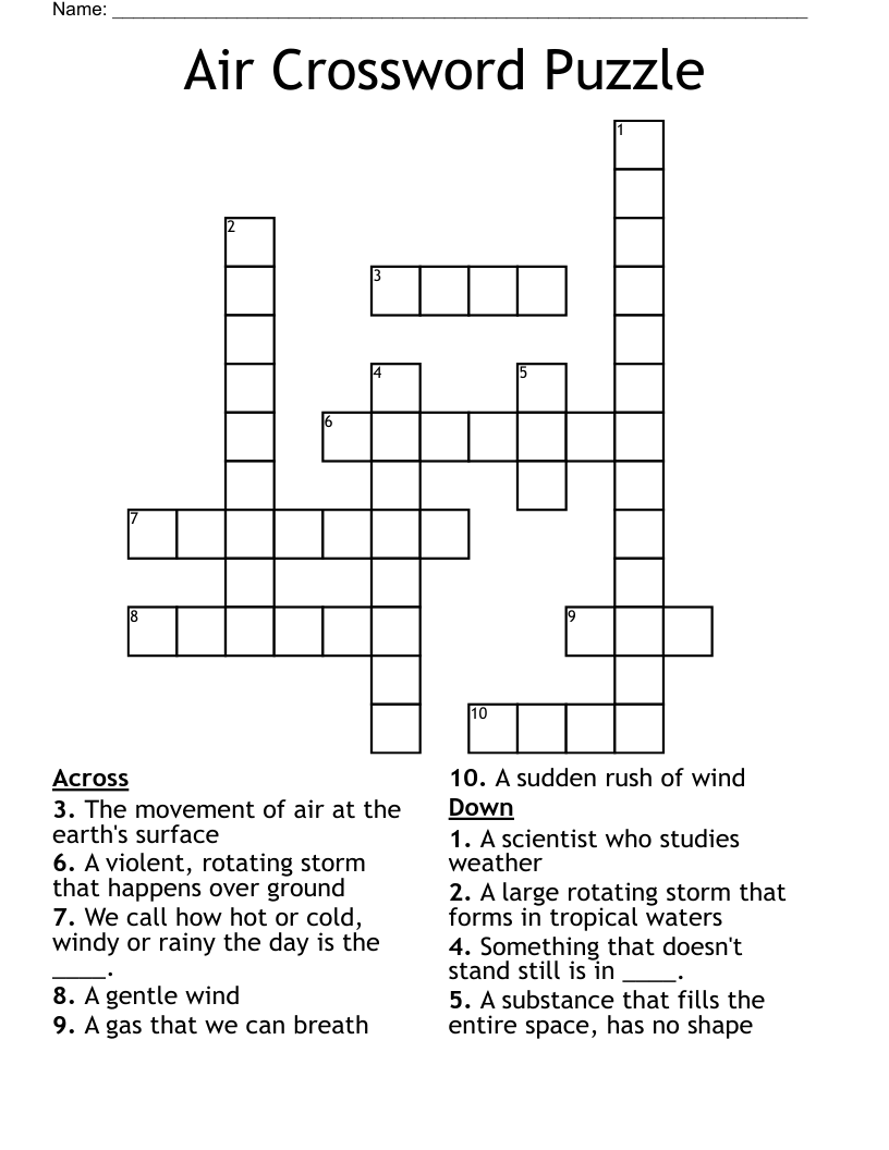Air Crossword Puzzle