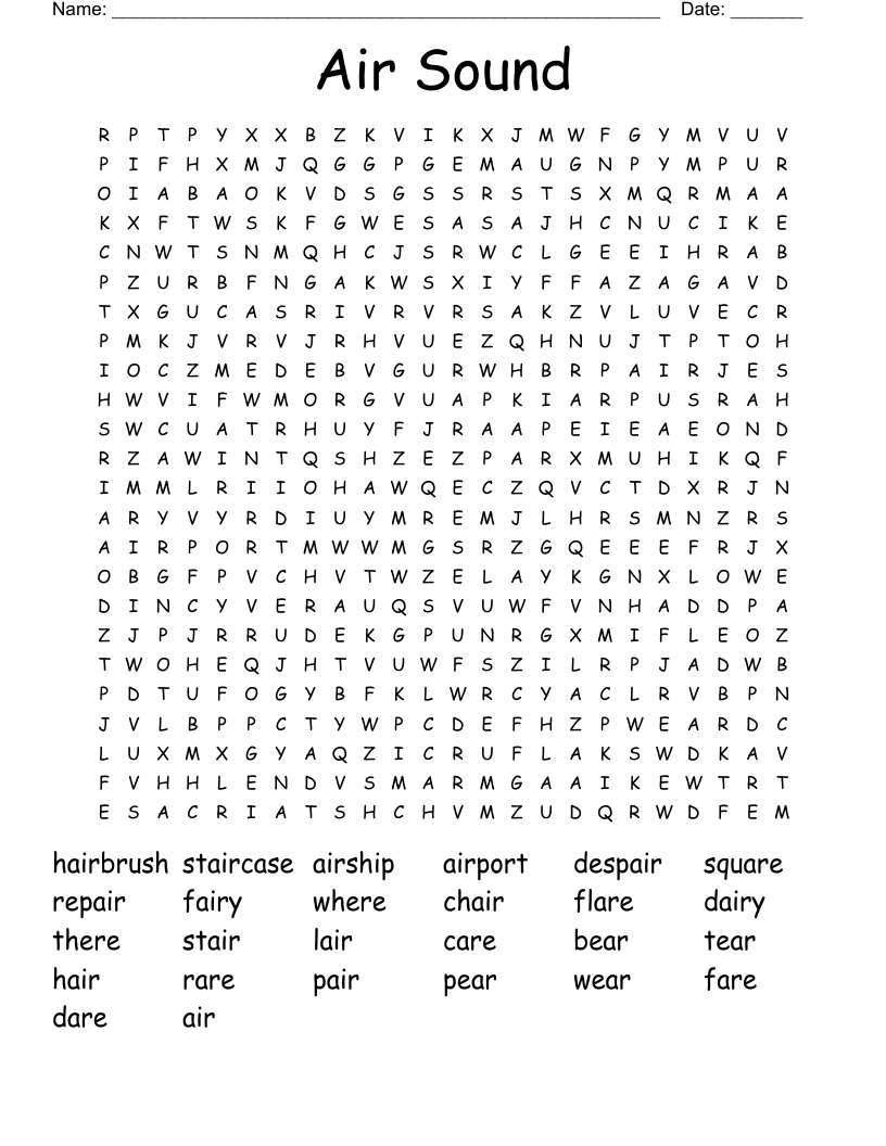 Air Sound Word Search