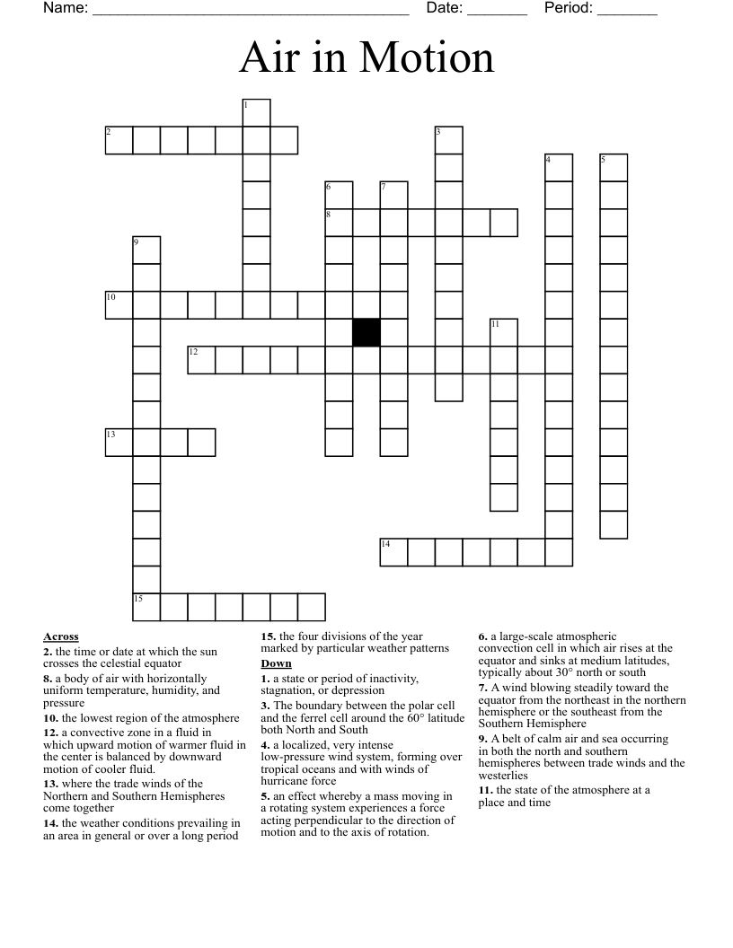 Air in Motion Crossword