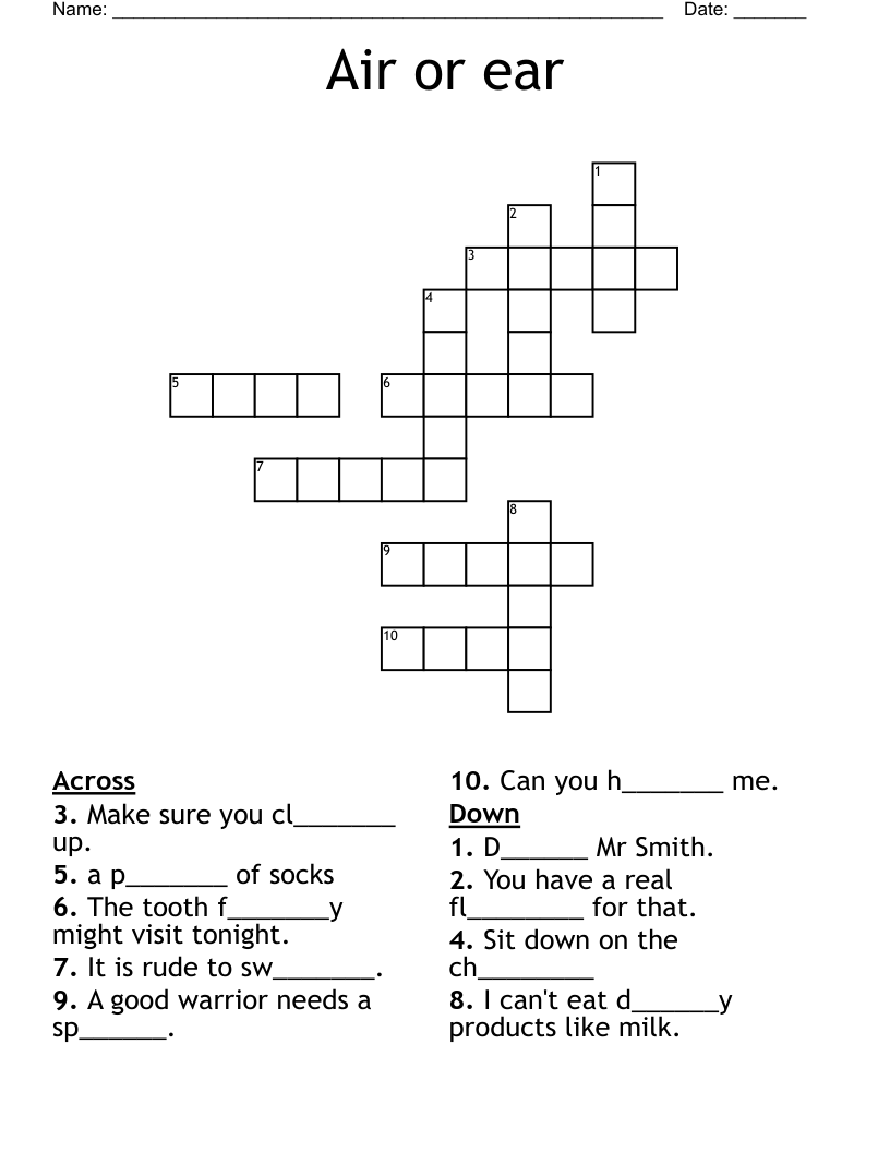 Air or ear Crossword