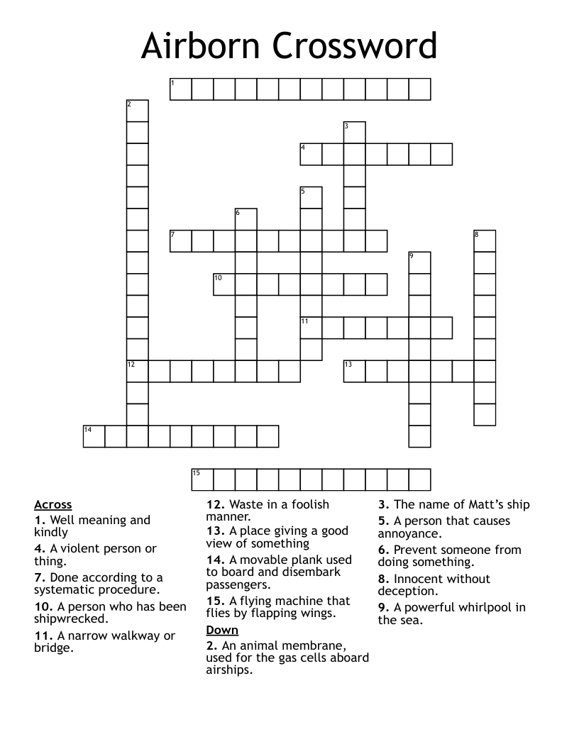 Airborn Crossword