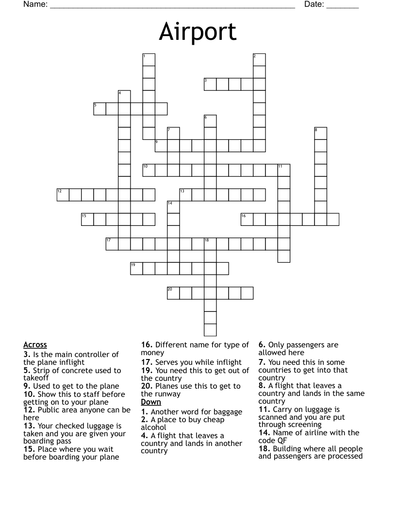 Airport Crossword