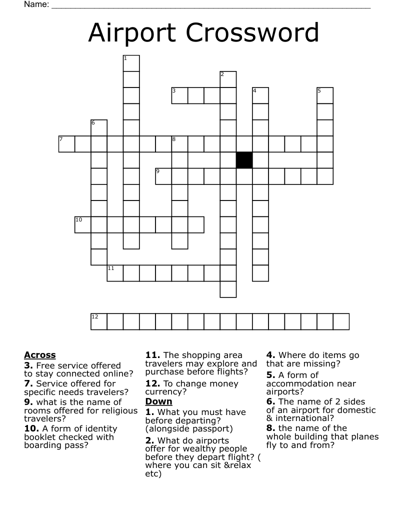 Airport Crossword