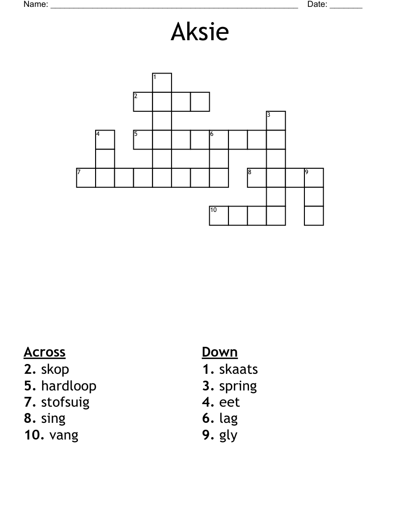 Aksie Crossword