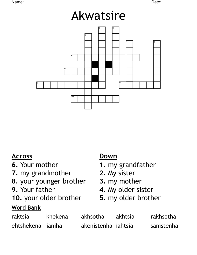 Akwatsire Crossword