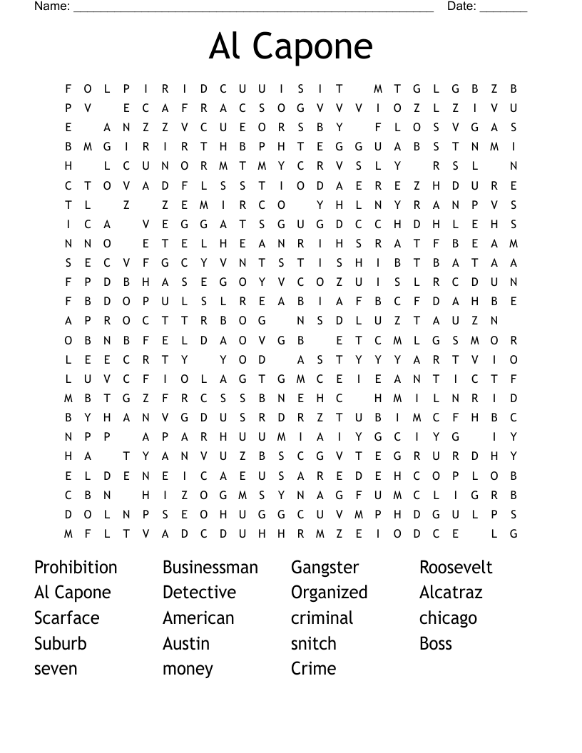 Al Capone Word Search