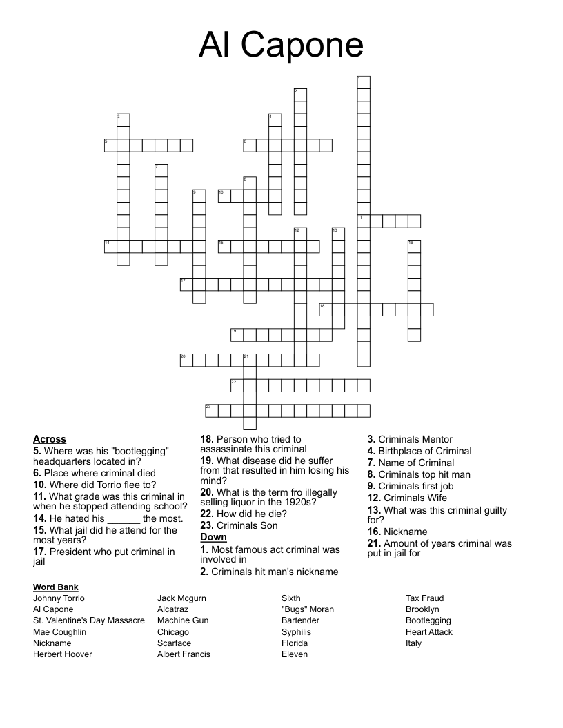 Al Capone Crossword