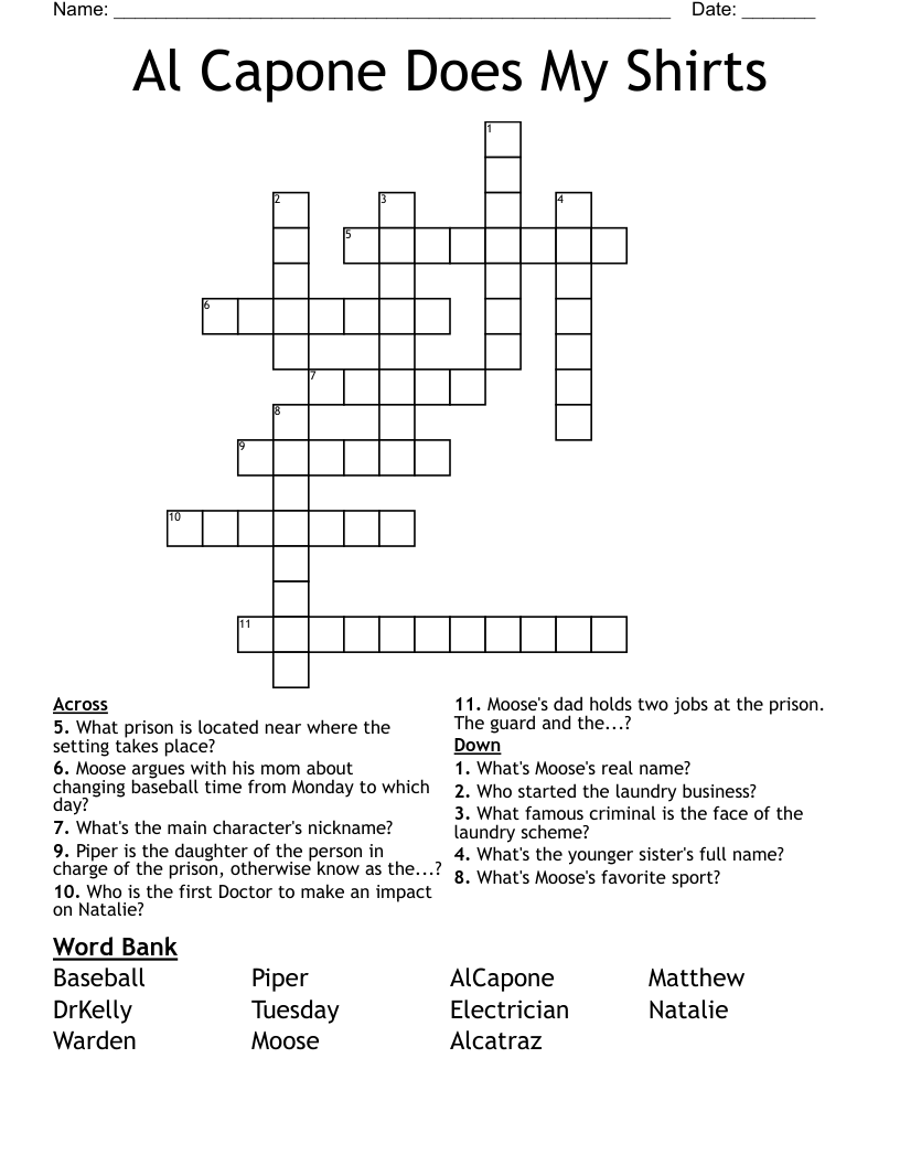 Al Capone Does My Shirts Crossword