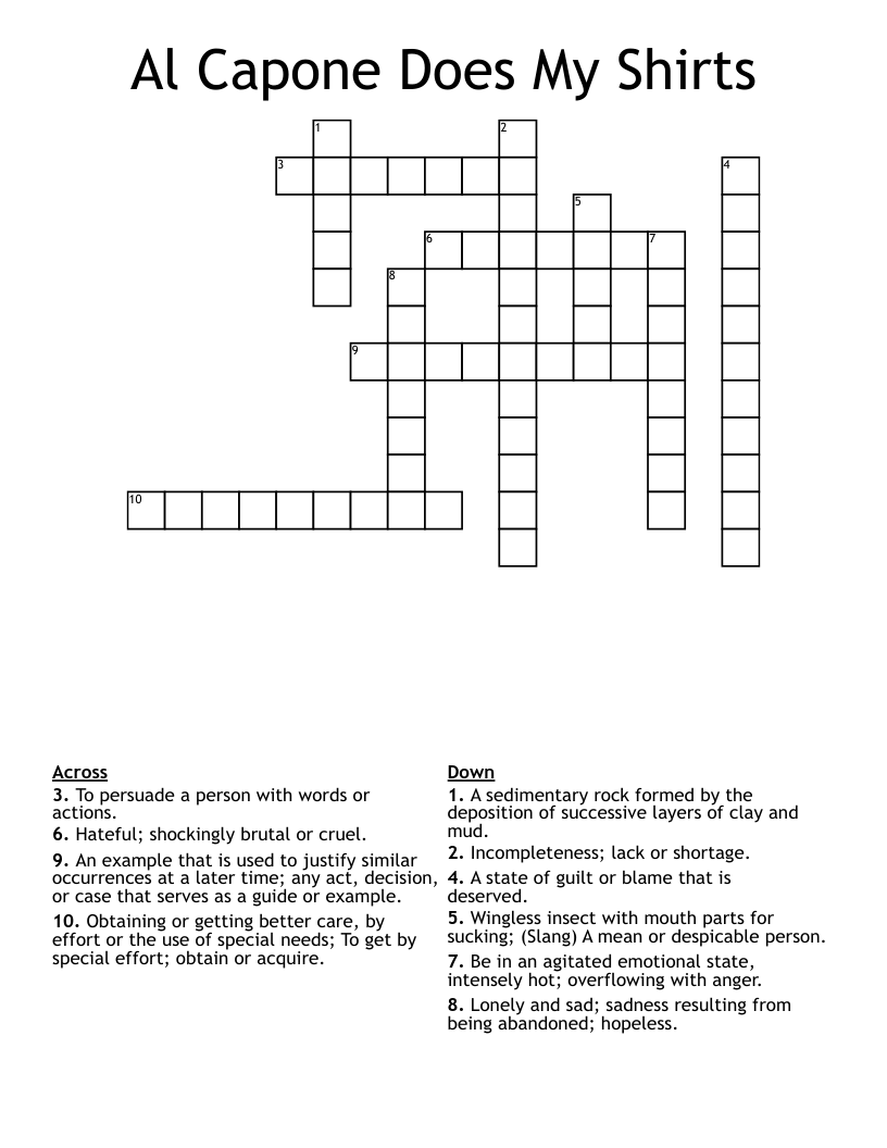 Al Capone Does My Shirts Crossword