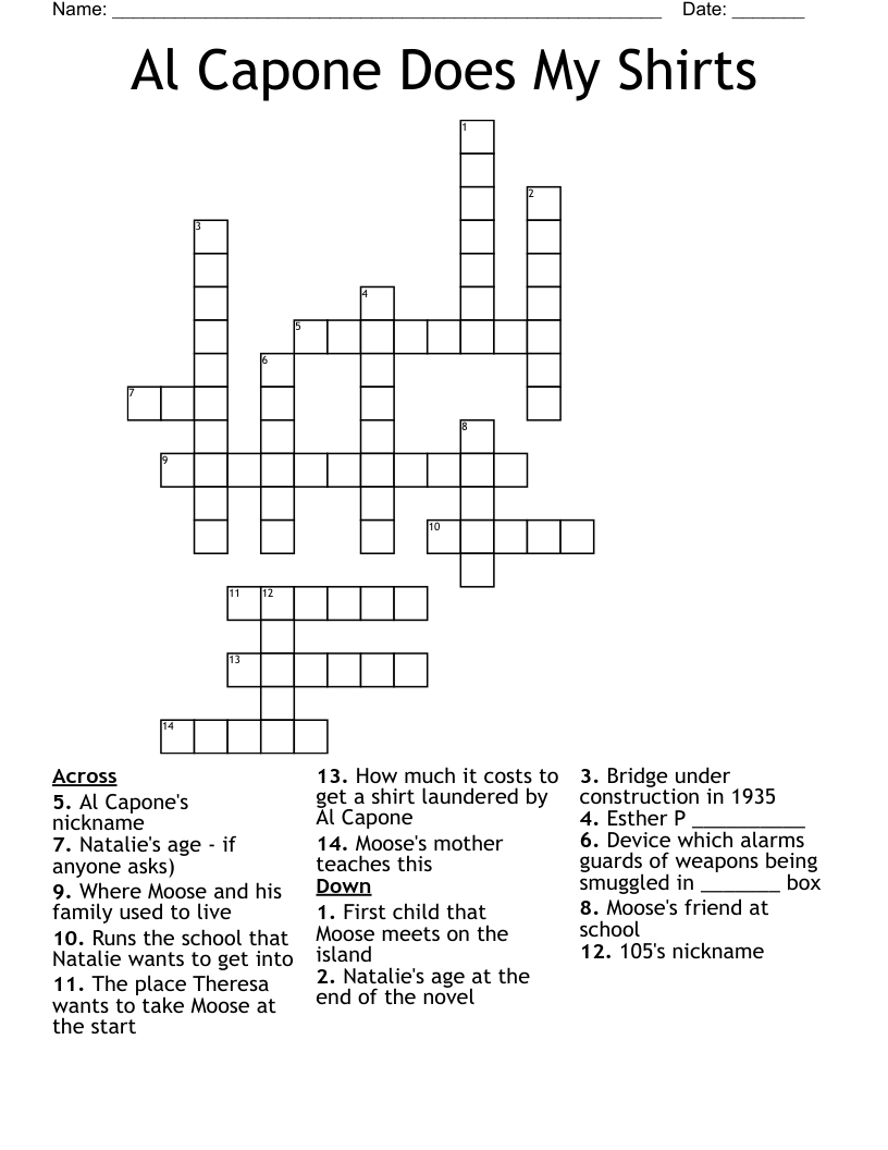 Al Capone Does My Shirts Crossword