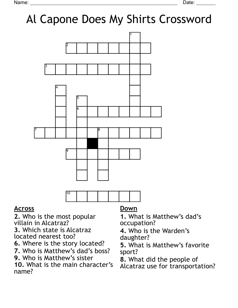 Al Capone Does My Shirts Crossword 