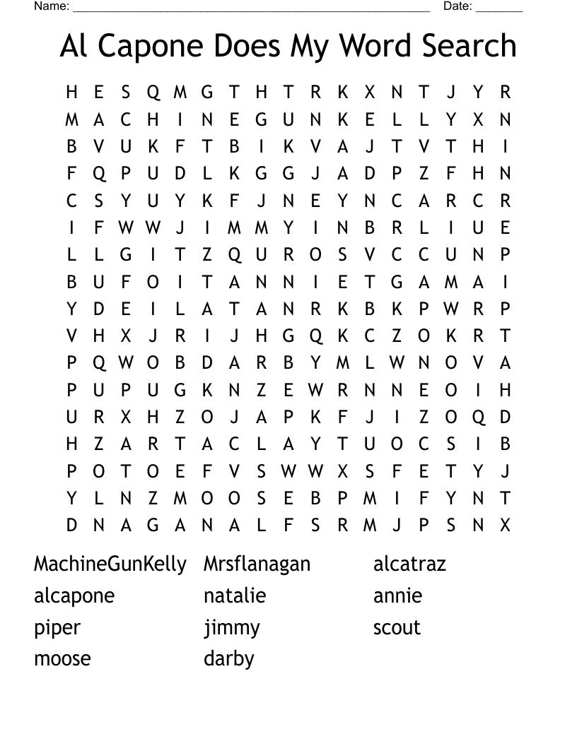 Al Capone Does My Word Search