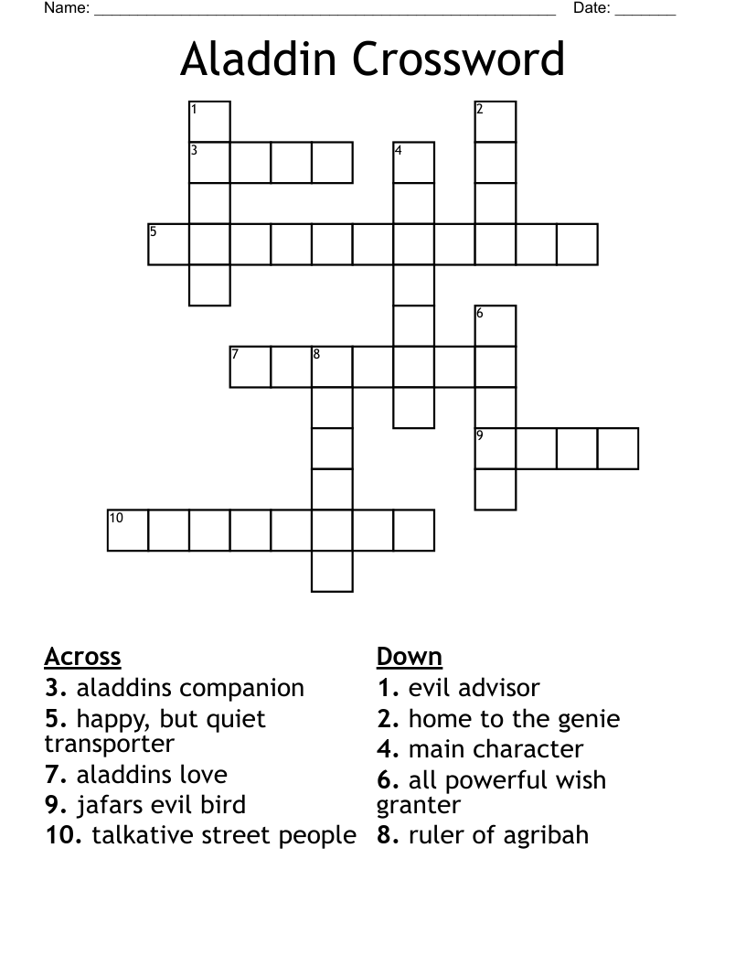 Aladdin Crossword