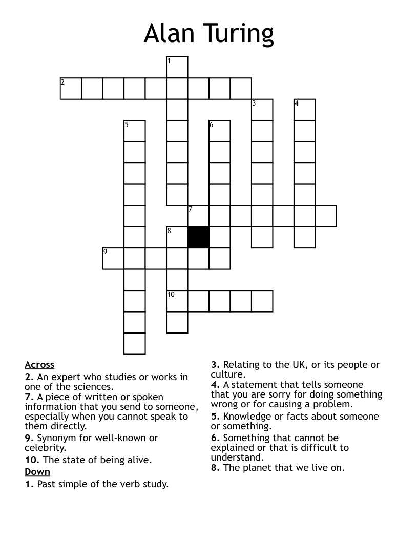 Alan Turing Crossword