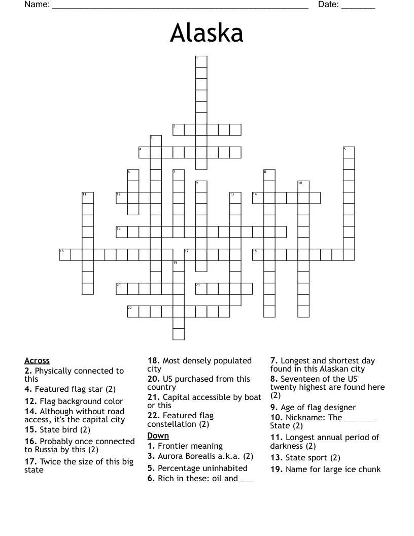 Alaska  Crossword