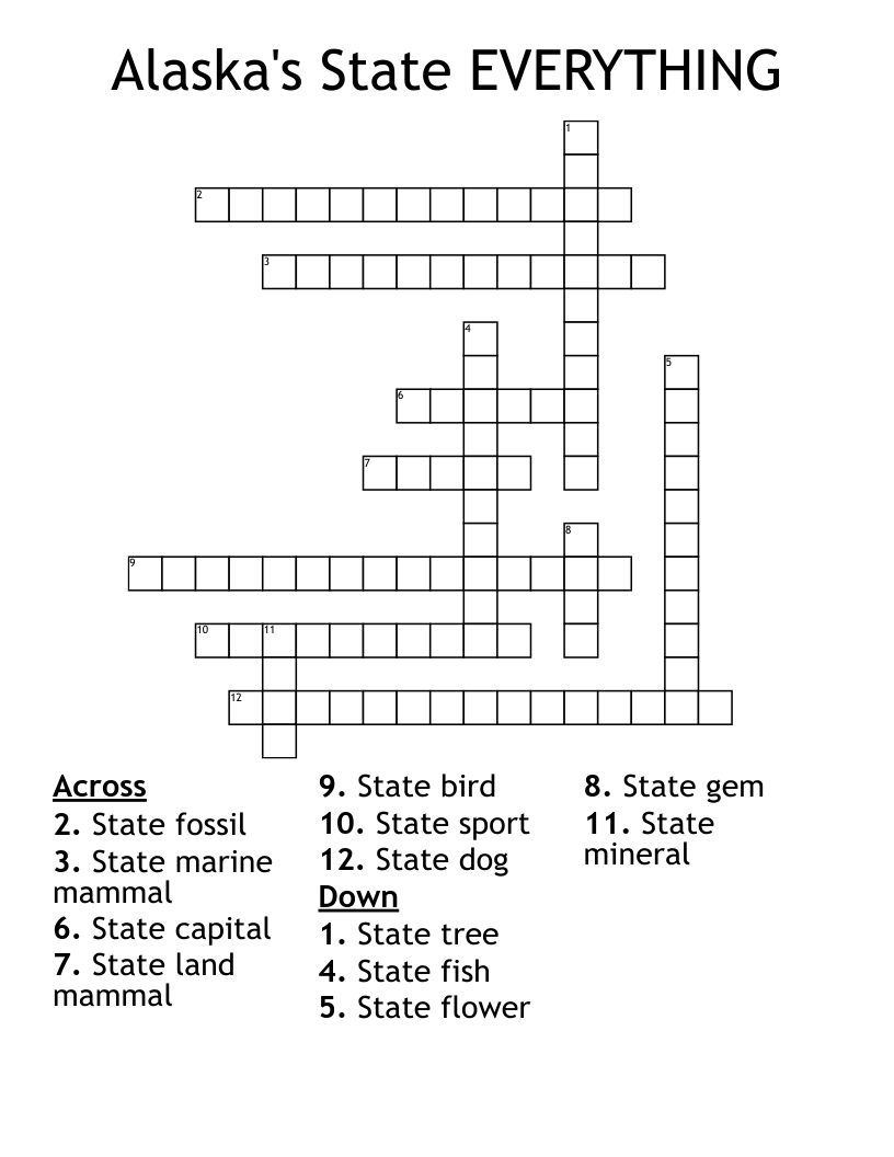 Alaska's State EVERYTHING Crossword