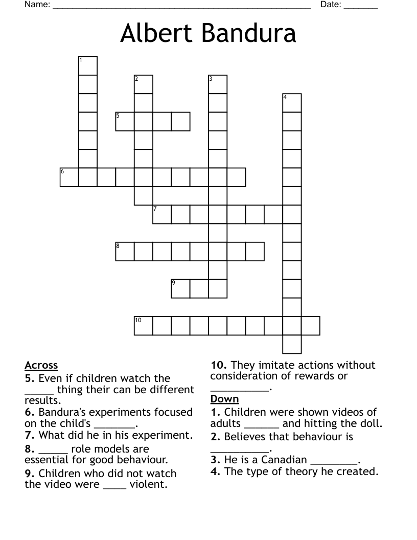 Albert Bandura Crossword