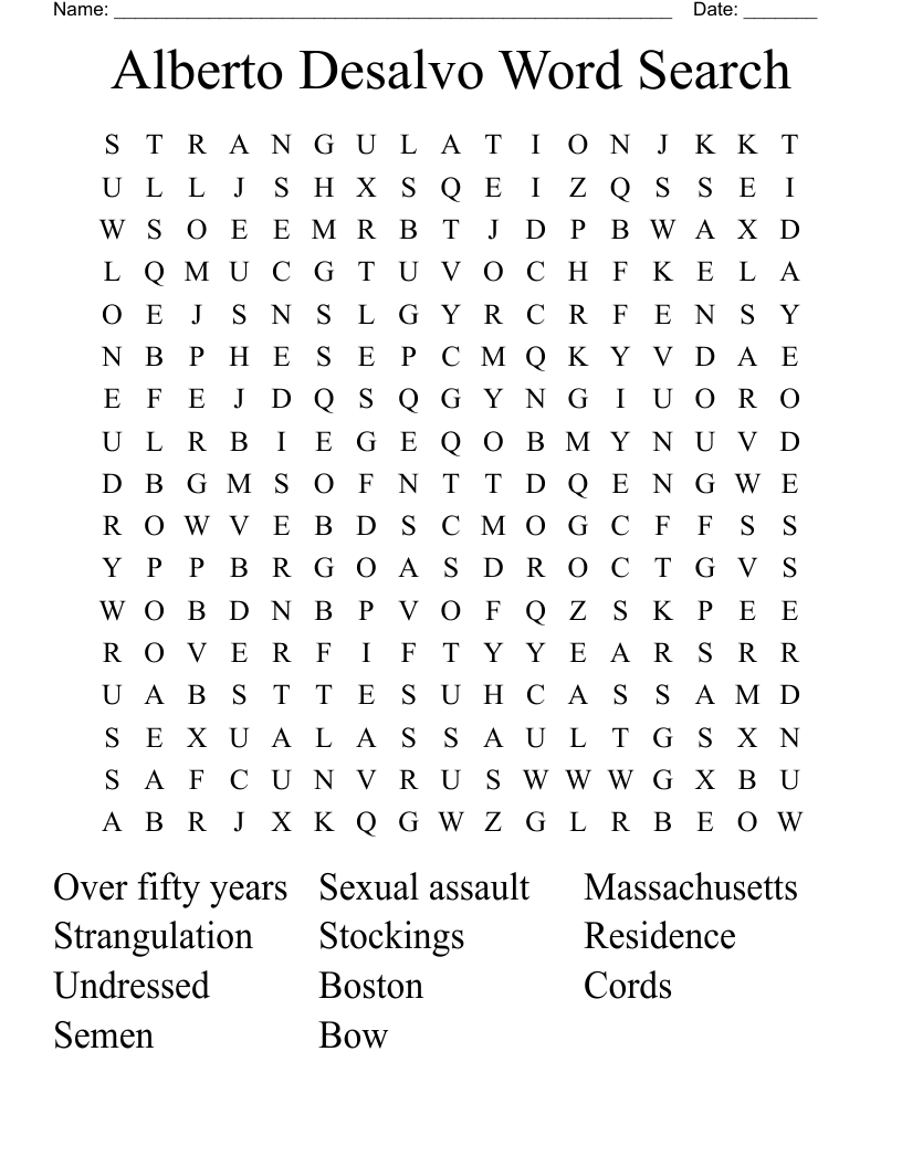 Alberto Desalvo Word Search