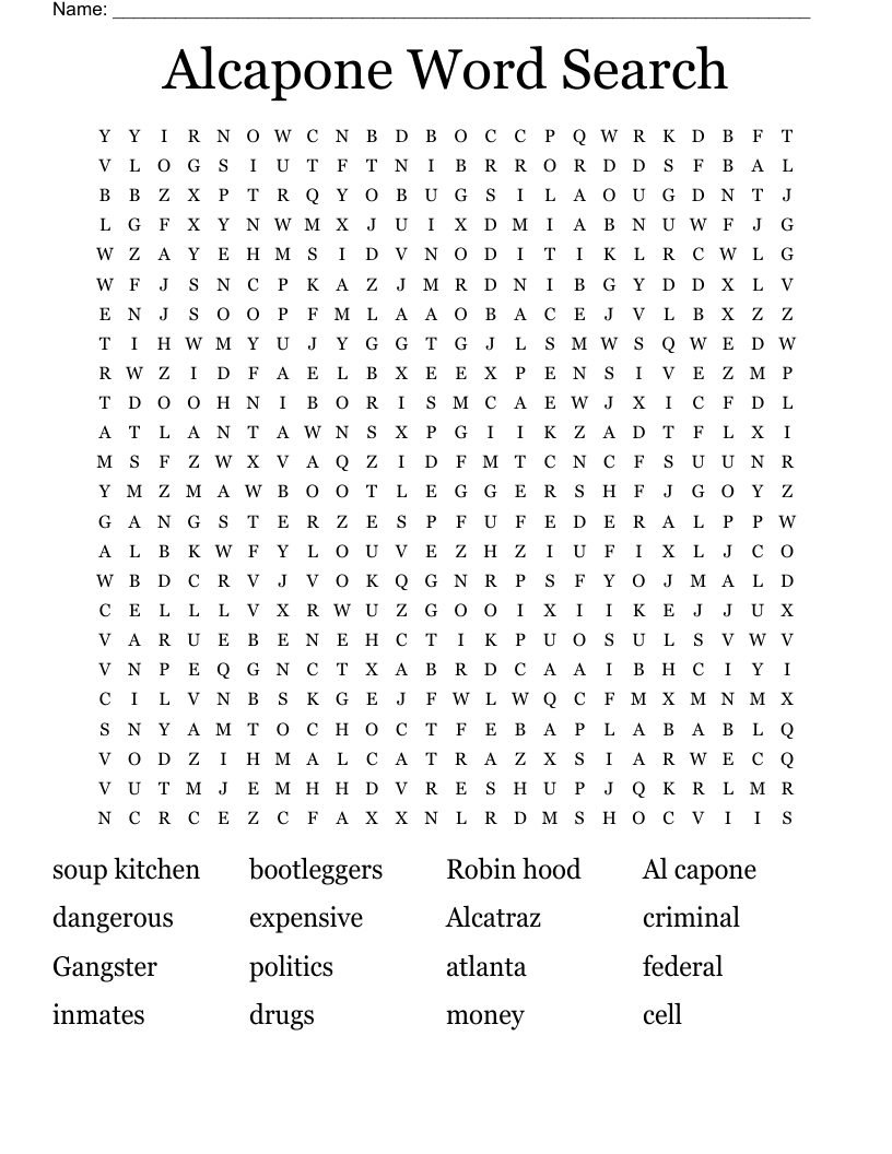 Alcapone Word Search