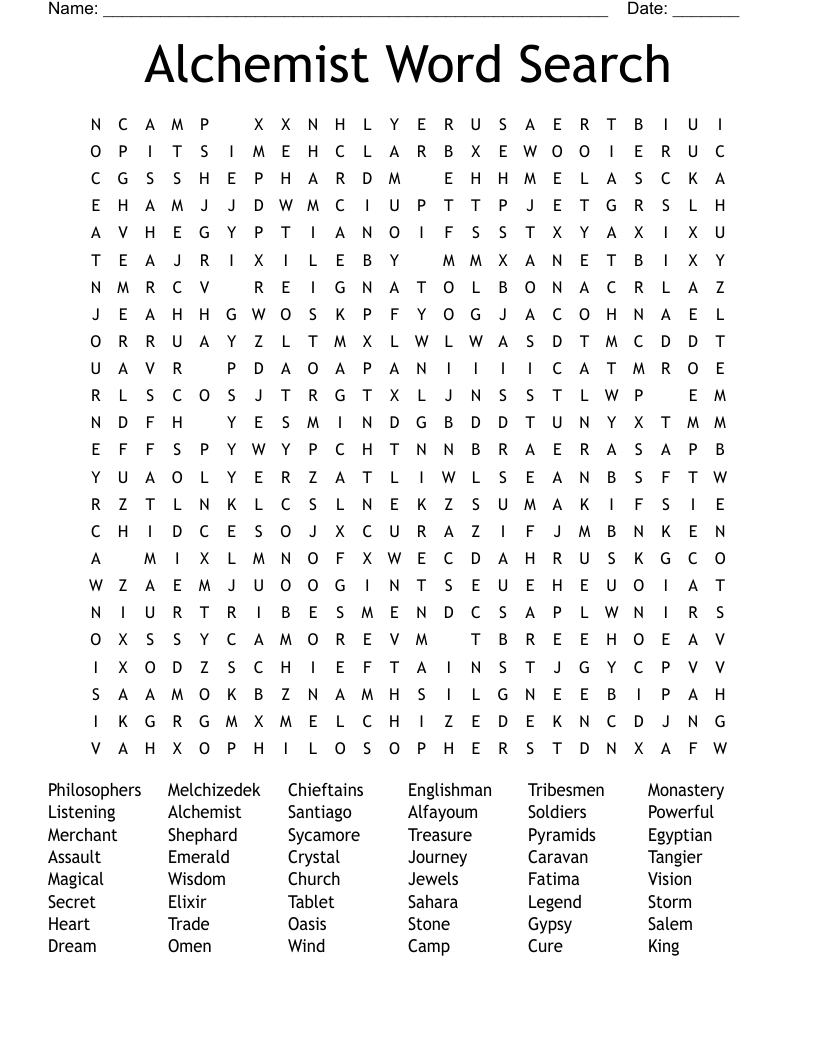 Alchemist Word Search