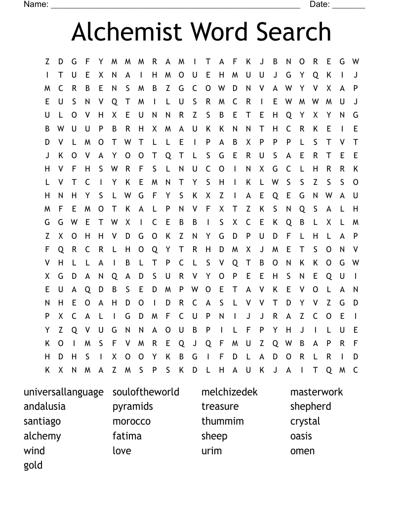 Alchemist Word Search