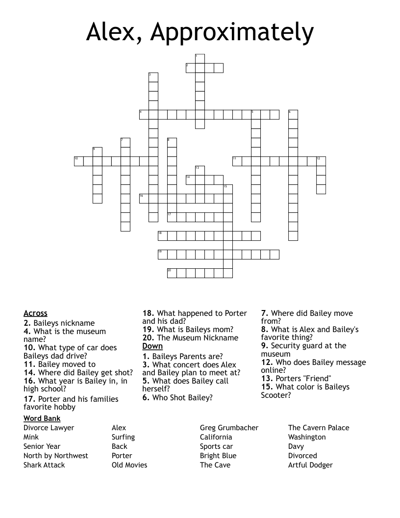 Alex, Approximately Crossword