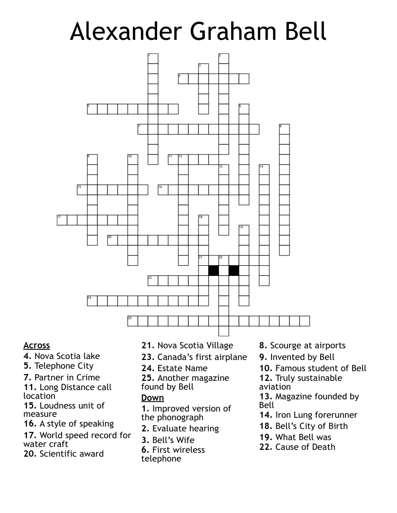 Alexander Graham Bell Crossword